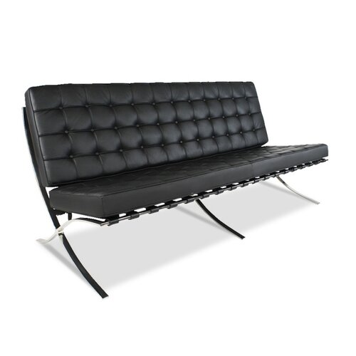 Barcelona Sofa Dreisitzer in Schwarz