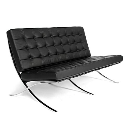 Barcelona Sofa Zweisitzer in Schwarz