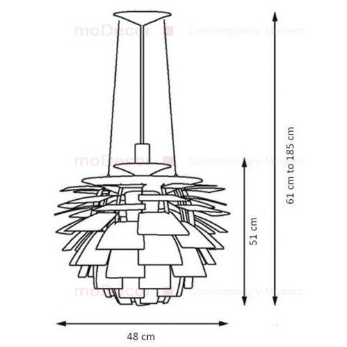 Kleine Artichocken Lampe in Gold