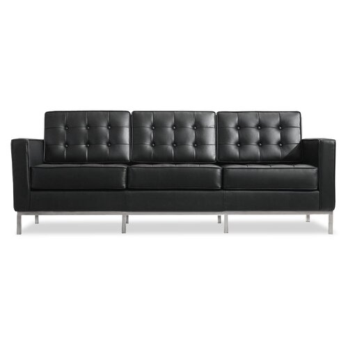 Florence Sofa Dreisitzer mit schwarzem Leder