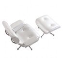 Eames Lounge Chair und Ottomane - Perlwei� mit wei�em Holz