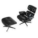 Eames Lounge Chair und Ottomane - Schwarz mit schwarzem Holz
