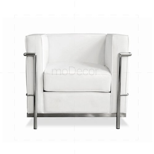 Le Corbusier LC2 Sessel mit wei�em Leder