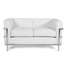 LC6 Sofa Zweisitzer mit weiem Leder