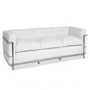 Le Corbusier LC2 Sofa Dreisitzer mit wei�em Leder