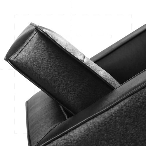 Florence Knoll Petite Sessel mit schwarzem Leder