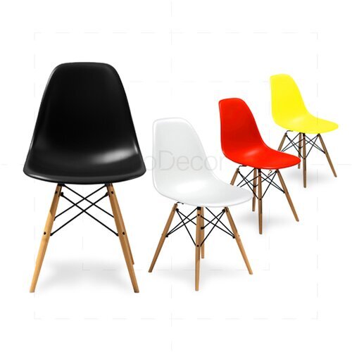 2er Set Eames DSW Stuhl in Schwarz