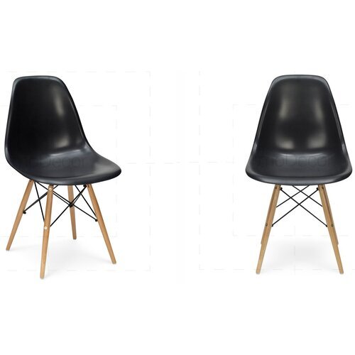 2er Set Eames DSW Stuhl in Schwarz