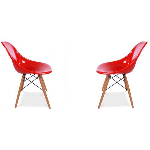 2er Set Eames DSW Stuhl in Rot