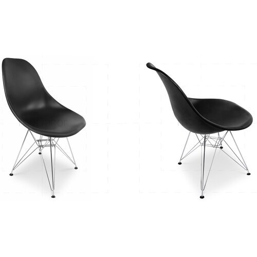 2er Set Eames DSR Stuhl in Schwarz