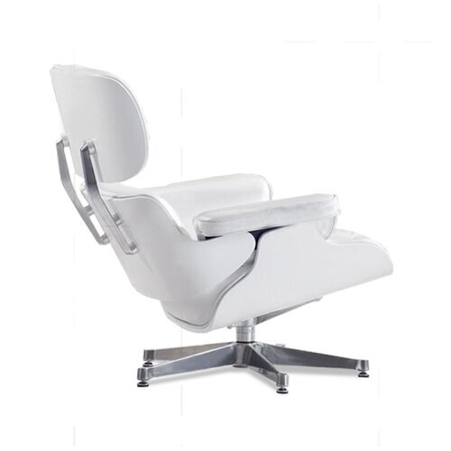 Eames Lounge Chair - Perlwei� mit wei�em Holz