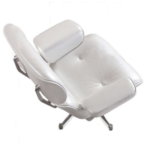 Eames Lounge Chair - Perlwei� mit wei�em Holz