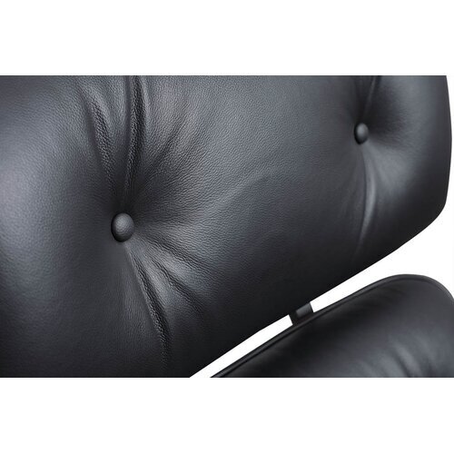 Eames Lounge Chair und Ottomane neue Ma�e - Schwarz mit Rosenholz