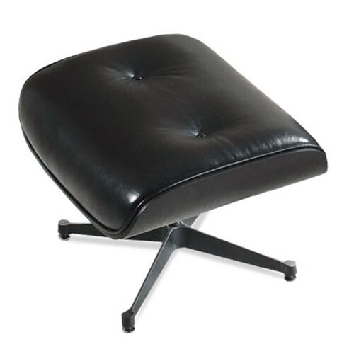 Eames Lounge Ottomane - Schwarz mit schwarzem Holz