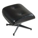 Eames Lounge Ottomane - Schwarz mit schwarzem Holz