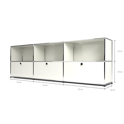 Sideboard 2x3 mit 3 Schubladen, Weiss