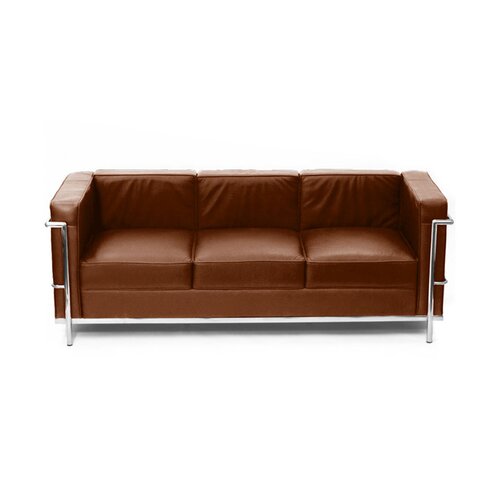 LC6 Sofa Dreisitzer mit cognac Leder