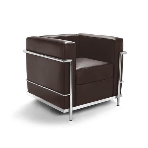 Le Corbusier LC2 Sessel mit braunem Leder