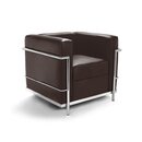 Le Corbusier LC2 Sessel mit braunem Leder