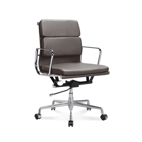 Halbhoher Eames Office Chair mit weichem Polster in Braun