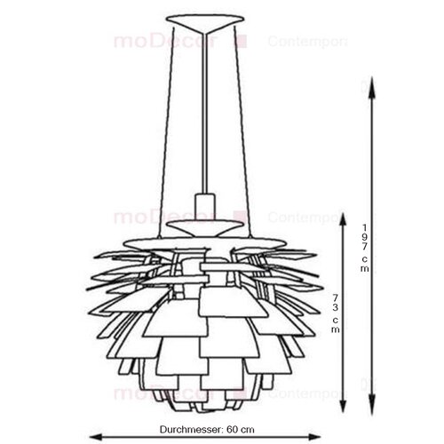 Groe Artichocken Lampe in Silber