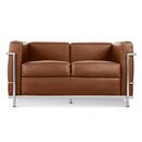 Le Corbusier LC2 Sofa Zweisitzer mit Leder in Cognac