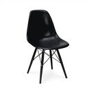 Eames DSW Stuhl in Schwarz mit schwarzem Holz