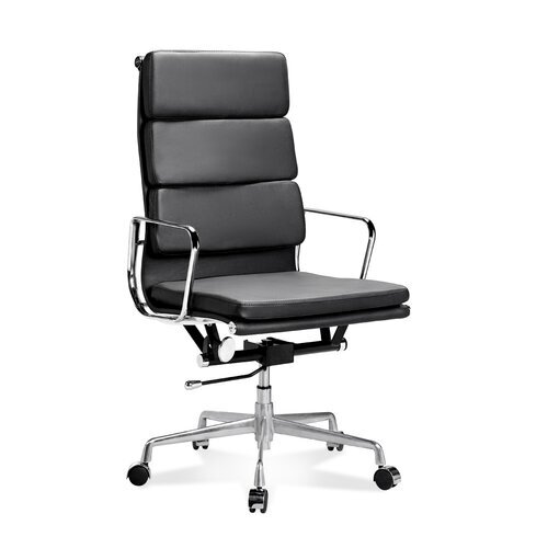 Hoher Eames Office Chair mit weichem Polster in Schwarz