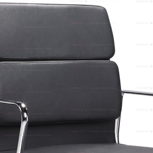 Halbhoher Eames Office Chair mit weichem Polster in Schwarz