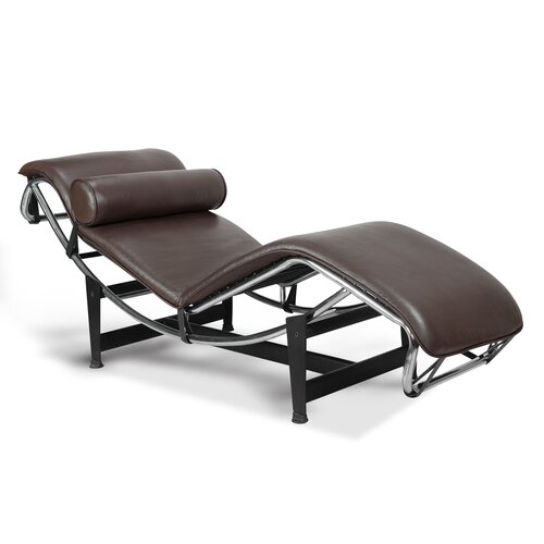 Chaiselongue LC7 mit braunem Leder