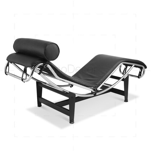 Chaiselongue LC7 mit schwarzem Leder